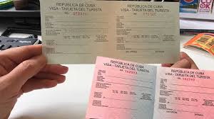 A green card (permanent resident card): Cuba Tourist Cards Pink Or Green Slips What S The Right One For Me Visa Cuba
