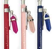 Set of 3 Plastic Ballpoint Pen with Crystal Charms