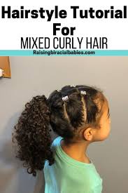 The trick lays in visual emphasizing the difference between long and short strands. Mixed Girl Hairstyles A Cute Easy Style For Biracial Curly Hair Tutorial