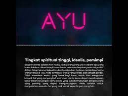 Nama sebenarnya yg digunakan oleh penulis (penyajak dsb) pd karyanya. Arti Dari Nama Ayu Youtube
