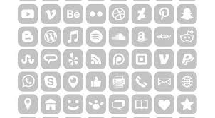 Square Gray Social Media Icons Set Png Svg Vector Etsy In 2021 App Store Icon Iphone App Design Social Media Icons