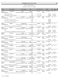 Jail Booking Report For January 7 2018 Jail First Names Report