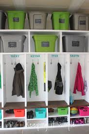 They can personalize them however they want. Diy Garage Mudroom Lockers With Lots Of Storage Keeping It Simple Mud Room Garage Mudroom Lockers Mud Room Storage