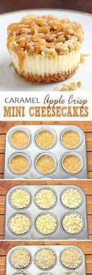 Caramel Apple Crisp Mini Cheesecakes Cakescottage Recipe In 2020 Mini Cheesecakes Caramel Apple Crisp Desserts