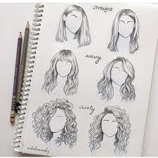 How To Draw Just Curly Curly Hair Different Sides Angle Perspectives Views O Angle Curly Different Face Shape Chart How To Draw Hair Curly Hair Drawing