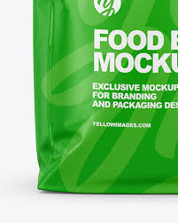Matte Food Bag Mockup Front View In Bag Sack Mockups On Yellow Images Object Mockups