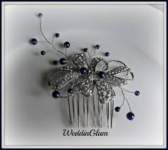 Wedding Hair Accessories Midnight Blue Wedding Comb Tiara Etsy Wedding Hair Accessories Midnight Blue Wedding Wedding Combs