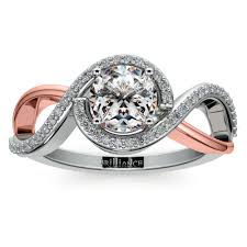 The 2 most common karat weights for engagement rings are 14k and 18k. Bypass Split Shank Diamond Engagement Ring In Platinum Rose Gold