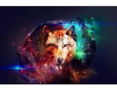 Neon Color Wolf Diy Diamond Painting With Images Abstract Wolf Wolf Background Wolf Wallpaper