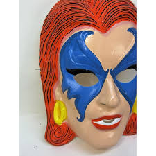 Vintage 1980s Dazzler Marvel Comics Vacuform Plastic Halloween Mask Ben  Cooper Halloween