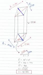 L = ½ × d1 × d2 l = ½ × 9 × 6 l = ½ × 54 l =27 cm 2. Rumus Tinggi Prisma Belah Ketupat Siswapelajar Com