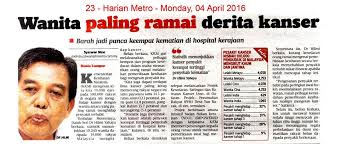 Acara itu bakal digelar bulan depan. Hidup Matiku Wanita Paling Ramai Derita Kanser