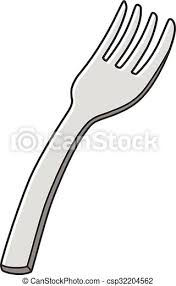 Fast food icon concept isolated. Fork Vector Cartoon Illustration Canstock
