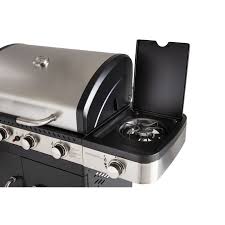 Barbecue Gaz Fidgi 4 Bruleurs Inox Et 1 Rechaud Lateral Cook In Garden