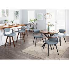 Mid century modern dining chairs black. Oracle Mid Century Modern Dining Chair In Faux Leather Black Metal Walnut Wood N A Overstock 30085090