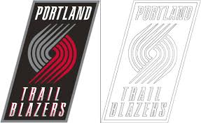 The pinwheel represents two teams of five players. Portland Trail Blazers Logo With A Sample Coloring Page Free Coloring Pages Coloring1 Com