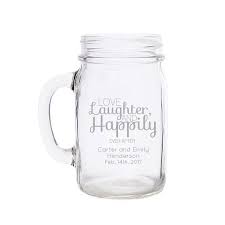 Wedding Favor Engraved Mason Jar Mug Love Laughter Wedding Favors Personal Mason Jar Wedding Favors Personalized Mason Jars Personalized Wedding Favors