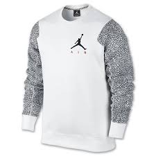 Black And White Sweatshirt Mens Men S Jordan Elephant Fleece Crew Sweatshirt Jordans For Men Mens Sweatshirts Mens Trendy Outfits