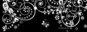 Black And White Flower Facebook Cover Photos Black And White Swirls And Butterfly Facebook Cover Facebook Cover Cover Wallpaper Cover Pics For Facebook
