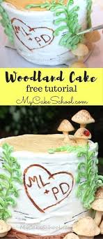 Buttercream Birch Tree Wedding Cake Tutorial Woodland Cake In Buttercream Free Tutorial Woodland Cake Free Cake Tutorial Birch Tree Cakes
