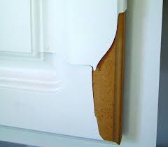 First, sand the cabinets with fine sandpaper to get rid of the peeling. Upgrade To Select Cherry Wood Cabinets American Wood Reface