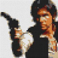Han Solo With Blaster Lego Mosaic 15 In X 15 In Lego Mosaic Free Cross Stitch Designs Star Wars Blanket