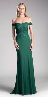 Emerald Green Off Shoulder Floor Length Evening Gown Applique Bodice Emerald Green Bridesmaid Dresses Hunter Green Bridesmaid Dress Formal Dresses