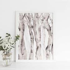 Framed Birch Tree Wall Art Watercolor Aspen Birch Tree Lodge Wall Art Print Or Canvas Tree Watercolor Painting Watercolor Walls Watercolor Trees