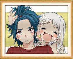Brother and sister cross stitch. Brother And Sister Cross Stitch Kit People 18ct 14ct 11ct Count Print Canvas Stitches Embroidery Diy Handmade Needlework Package Aliexpress