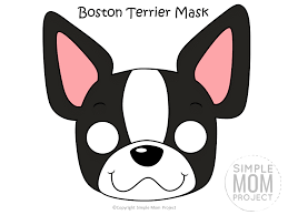 These coloring pages were inspired by a few photos of a boston terrier i had. Free Printable Dog Face Mask Templates Simple Mom Project