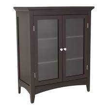 Elegant Home Fashions Wilshire 26 In W X 32 In H X 13 In D 2 Door Bathroom Linen Storage Floor Cabinet In Dark Espresso Hd176332 The Home Depot Bathroom Floor Cabinets