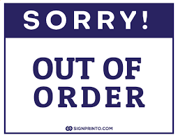 Is there a printable out of order toilet sign? Sorry Out Of Order Sign Purple Pdf Free Printable Designs