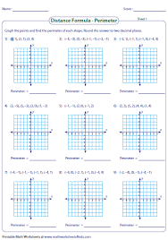 Plot The Graph And Find Perimeter Of Each Shape Distance Formula Geometry Worksheets Pythagorean Theorem
