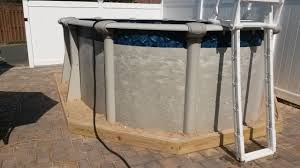 This Picture Is An Example Of Installing Your Pool On Concrete The Installer Used The Sandbox T Swimming Pools Pool Installation Above Ground Pool Landscaping
