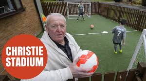 The size of a football (soccer) field is about 100 metres long and 60 metres wide, but in official games there are regulations about the minimum and maximum dimension. Man Builds Mini Football Stadium In Grandsons Front Yard So They Don T Get Muddy Youtube