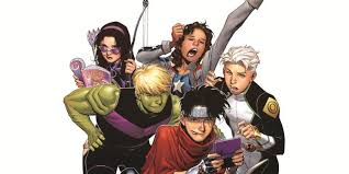 My guess is wiccan, speed, ms. Young Avengers Assemble Hero Collector