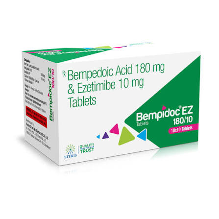 Bempedoic Acid Tablets (180mg) & Ezetimibe (10mg) at ₹ 320/bottle | Nexletol in Jaipur | ID: 2854882061997