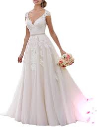 Bei très chic können sie aus sechs kollektionen auswählen. Yasiou Damen Brautkleid Lang Weiss Spitze A Linie Prinzessin Hochzeitskleid Plus Size Amazon De Bekleidung