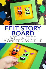 Made only with css, a border forms smoothly. Felt Story Board With Free Monster Svg File Felt Crafts Kids Felt Stories Craft Projects For Kids