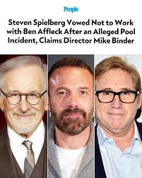 🔗: bit.ly/48S6smn Steven Spielberg refused to work with Ben Affleck  because of an alleged years-old incident involving one of Spielberg's sons,  claims filmmaker Mike Binder. 📷️: Emma McIntyre/Getty; Michael  Loccisano/Getty; Araya Doheny/WireImage