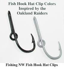 Oakland Raiders Inspired Colored Fish Hook Hat Clips By Fishingnw Hat Clips Colorful Fish Novelty Gifts
