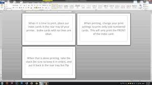 How to make flashcards in word 2018? Printing Notes On Actual Note Index Cards Free Word Template Youtube