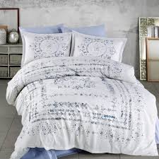 Bring home a reversible duvet cover that you won't get tired of, and a pretty bedskirt to keep things elegant. Buy Cottage 3 Pieces Cotton Duvet Cover Blue King 260x240 Cm Online Nice
