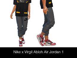 Next will be a lookbook featuring the cc clothing in this video. Hypesim Nike X Virgil Abloh Air Jordan 1 Male Another One Of The 10 Nike Icons Redesigned By Of Sims 4 Male Clothes Sims 4 Clothing Sims 4 Cc Kids Clothing