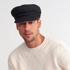 SALETRAWLER 60cm Denim Breton Fisherman Cap Sailor Captains Nautical  Skipper Seaman Mariner Boatman Lightweight Spring Peaked LIGHT Blue