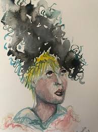 Picture a day self challenge 9/365 Sinestro Watercolor and ink