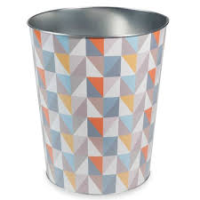 Papierkorb Mit Dreiecksmotiven Aus Metall Vintage Deco