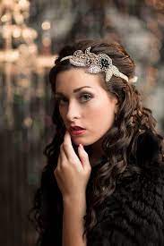Champagne Silver And Black Beaded Headband 1920s Costume Etsy Flapper Hair Headband Hairstyles Gatsby Hair