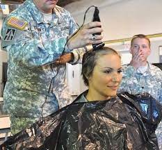 Short Hair Beauty Shave Her Head Military Military Women