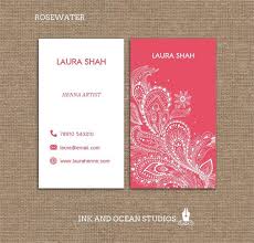 Printable Stylish Elegant Henna Style Boho Vintage Business Etsy Vintage Business Cards Henna Style Visiting Card Design